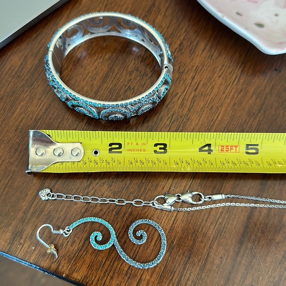 ⭐️SOLD⭐️Brighton SEA OF LOVE Blue Turquoise Crystal LONG Necklace Bracelet Earri - Picture 13 of 16
